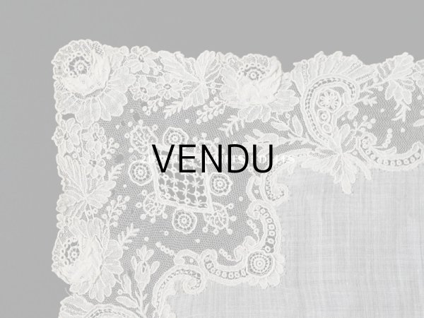 画像4: アンティーク ポワンドローズ  結婚式のハンカチ  【ポワン・ド・ローズ】　【ポワン・ド・ガーズ】  (4)