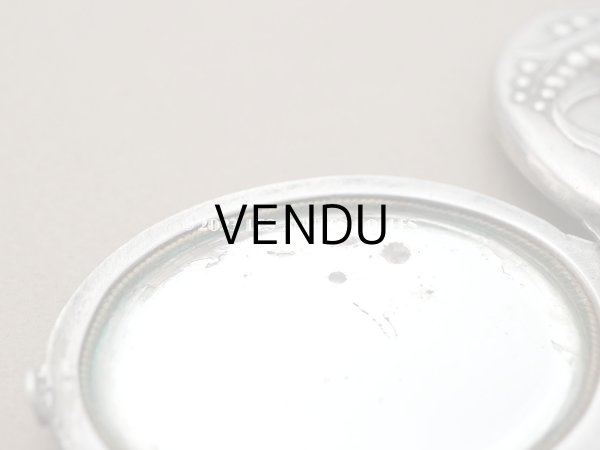 画像4: アンティーク シャトレーヌ用 スライド式 ミラー 鈴蘭　シルバー製  (4)