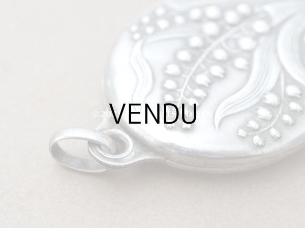 画像8: アンティーク シャトレーヌ用 スライド式 ミラー 鈴蘭　シルバー製  (8)