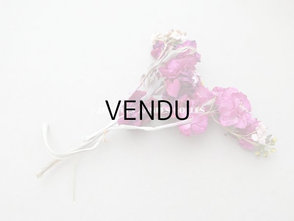 画像5: 1900年頃 アンティーク シルク製 布花 赤紫 (5)