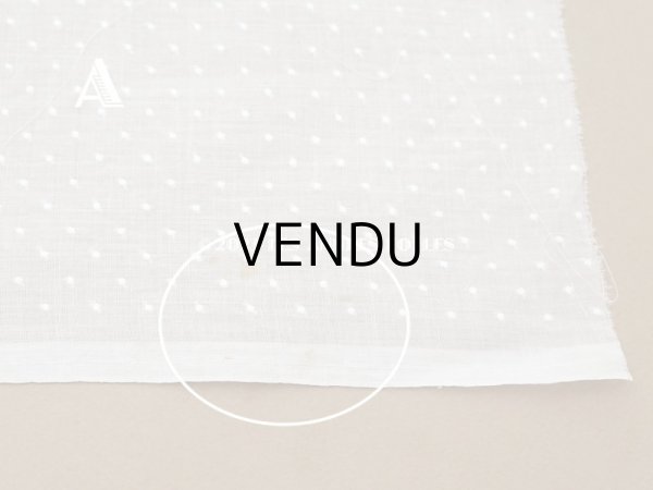 画像4: アンティーク  ドットの刺繍入り コットン生地  (4)