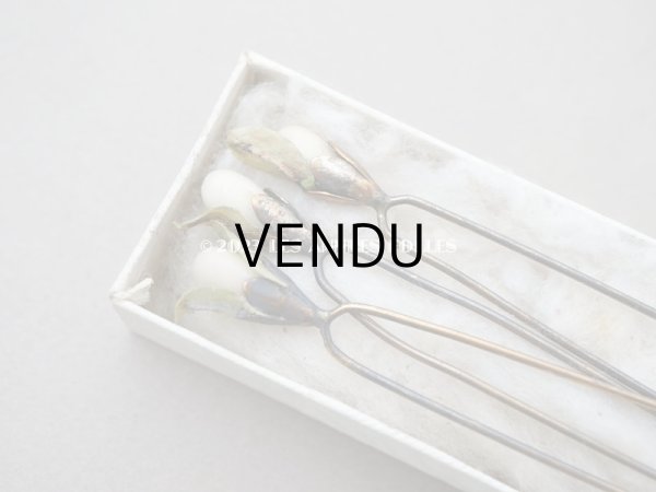 画像3: 1900年頃 アンティーク ウェディングヴェール用 ワックスフワラーのエパングル　L'INDISPENSABLE EPINGLES POUR VIOLES DE MARIEES (3)