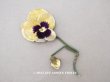 画像1: アンティーク  パンジーの布花 ベルベット レモン色 (1)