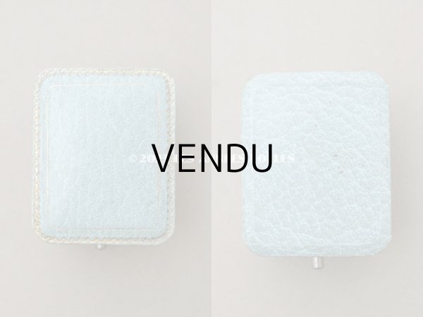 画像6: アンティーク 金彩入り ジュエリーボックス グレイッシュブルー ペンダントトップ用 (6)