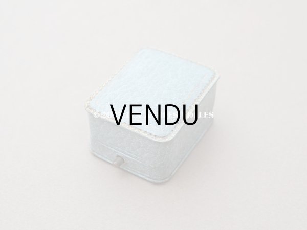 画像2: アンティーク 金彩入り ジュエリーボックス グレイッシュブルー ペンダントトップ用 (2)