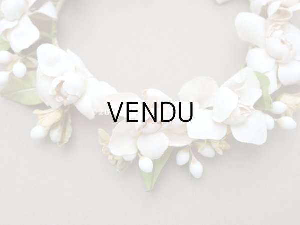 画像5: アンティーク パウダーピンクの薔薇の布花＆ワックスフラワーの花冠 ティアラ (5)