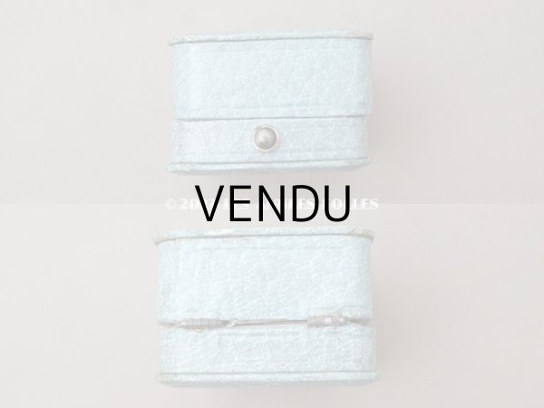 画像7: アンティーク 金彩入り ジュエリーボックス グレイッシュブルー ペンダントトップ用 (7)