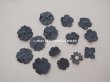 画像9: アンティーク 布花材料  ベルベットの花びらのセット 黒　14ピースのセット  (9)