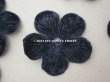 画像2: アンティーク 布花材料  ベルベットの花びらのセット 黒　18ピースのセット 4.3cm (2)
