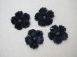 画像4: アンティーク 布花材料  ベルベットの花びらのセット 黒　14ピースのセット  (4)