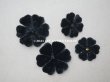 画像6: アンティーク 布花材料  ベルベットの花びらのセット 黒　14ピースのセット  (6)