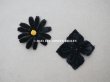 画像7: アンティーク 布花材料  ベルベットの花びらのセット 黒　14ピースのセット  (7)