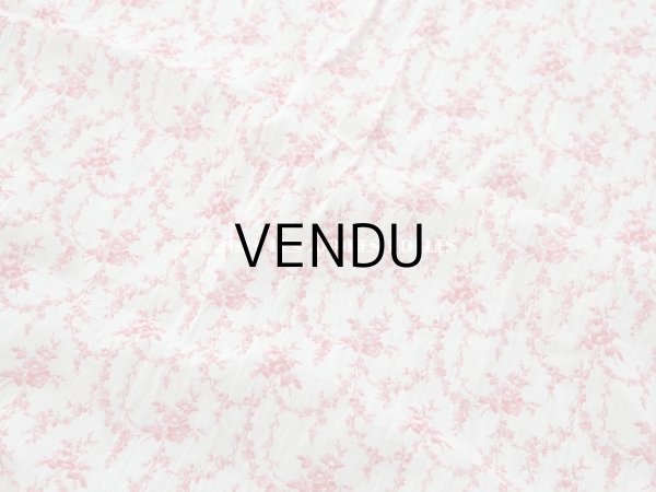 画像3: アンティーク  薔薇のガーランド コットン製ファブリック 73×90cm (3)