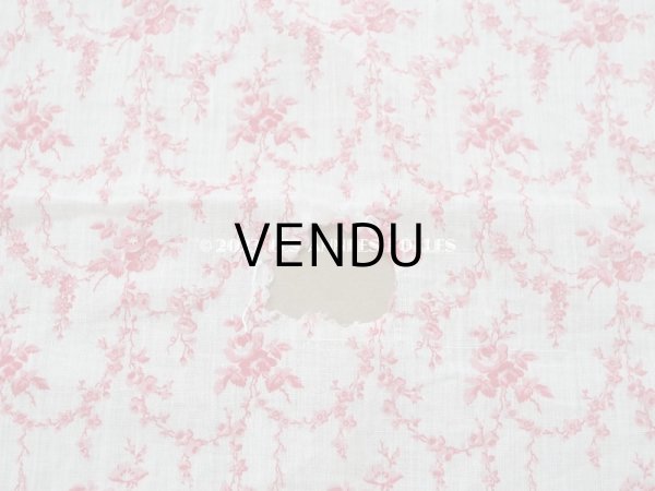 画像5: アンティーク  薔薇のガーランド コットン製ファブリック 73×90cm (5)