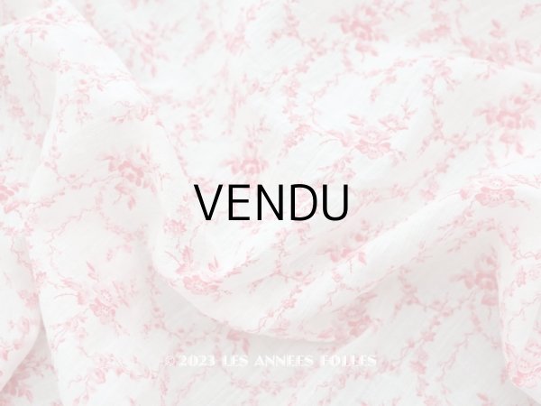 画像1: アンティーク  薔薇のガーランド コットン製ファブリック 73×90cm (1)