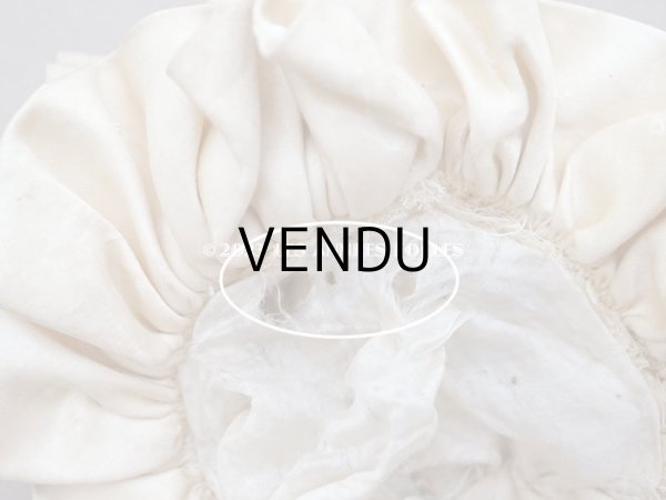 画像11: 19世紀末 アンティーク 小さなドールハット　エクリュのシルクサテン (11)