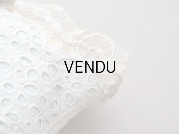 画像12: 1900年頃 アンティーク ベビーシューズ  淡いブルーグリーンのシルクリボン＆花模様のカットワークレース (12)