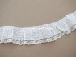 画像3: アンティーク  とても小さなドット刺繍入り コットン生地のレース付きリボン　108cm (3)