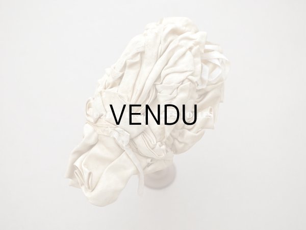 画像7: 19世紀末 アンティーク 小さなドールハット　エクリュのシルクサテン (7)