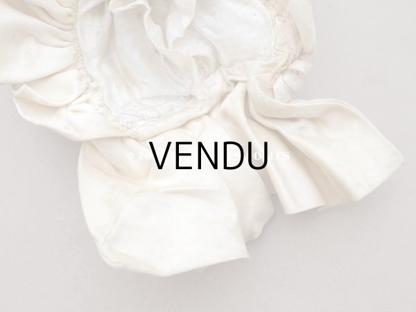 画像10: 19世紀末 アンティーク 小さなドールハット　エクリュのシルクサテン (10)