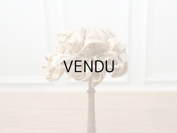 画像4: 19世紀末 アンティーク 小さなドールハット　エクリュのシルクサテン (4)