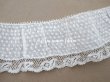 画像2: アンティーク  とても小さなドット刺繍入り コットン生地のレース付きリボン　108cm (2)