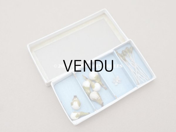 画像4: アンティーク エパングルケース ガラスの蓋の紙箱  (4)