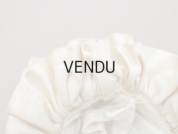 画像9: 19世紀末 アンティーク 小さなドールハット　エクリュのシルクサテン (9)