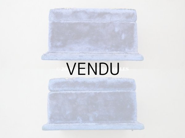 画像7: 19世紀末 アンティーク 裁縫箱　ブルーのベルベット (7)