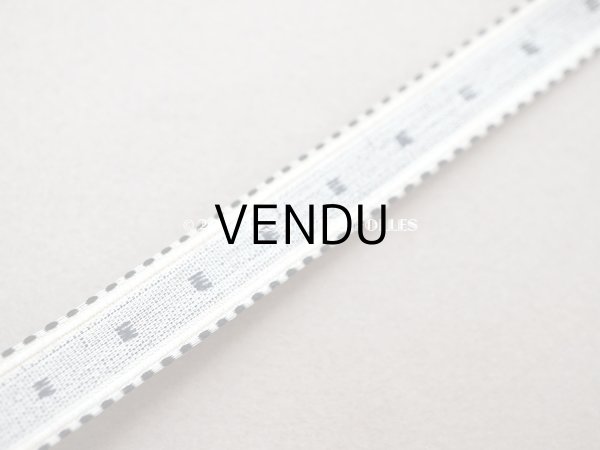 画像6: 19世紀末 アンティーク シルク製 ベルベットリボン 黒＆オフホワイト 1.46m 幅11mm (6)