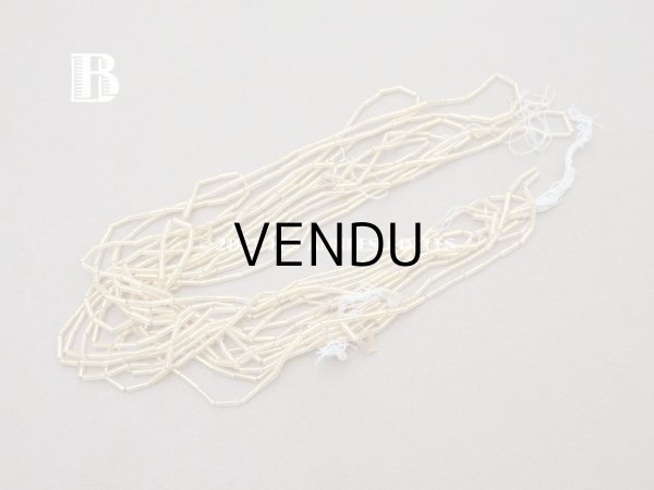 画像5: アンティーク ガラスビーズ 磨りガラス＆ゴールド スティック型  2×7mm   (5)