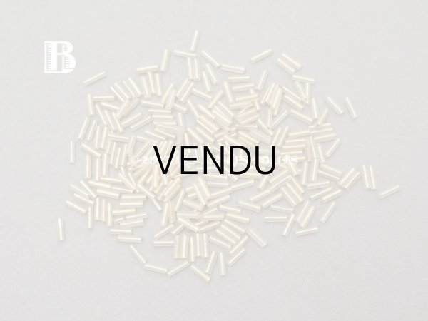 画像6: アンティーク ガラスビーズ 磨りガラス＆ゴールド スティック型  2×7mm   (6)