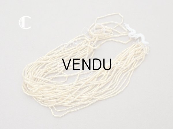 画像8: アンティーク ガラスビーズ 磨りガラス＆ゴールド スティック型  2×7mm   (8)