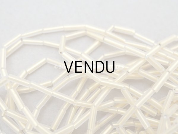 画像3: アンティーク ガラスビーズ 磨りガラス＆ゴールド スティック型  2×7mm   (3)