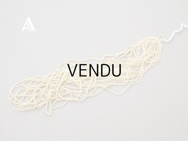 画像4: アンティーク ガラスビーズ 磨りガラス＆ゴールド スティック型  2×7mm   (4)