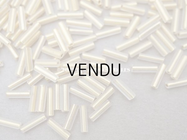 画像7: アンティーク ガラスビーズ 磨りガラス＆ゴールド スティック型  2×7mm   (7)