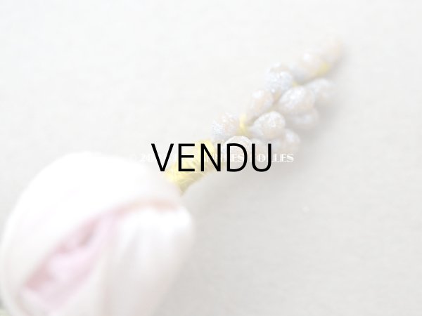 画像6: アンティーク シルク製 薔薇のロココモチーフ ドール用ティアラ (6)