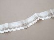 画像6: 1900年頃 アンティーク ジャガード織 シルクサテンのリボン 紫のの花のガーランド  104cm 4.7cm幅 (6)