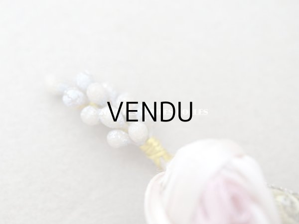 画像2: アンティーク シルク製 薔薇のロココモチーフ ドール用ティアラ (2)