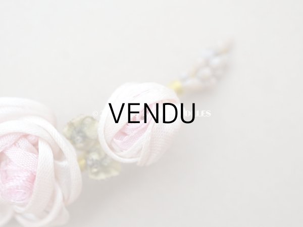 画像5: アンティーク シルク製 薔薇のロココモチーフ ドール用ティアラ (5)