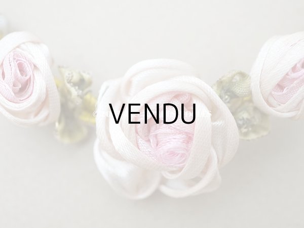 画像4: アンティーク シルク製 薔薇のロココモチーフ ドール用ティアラ (4)