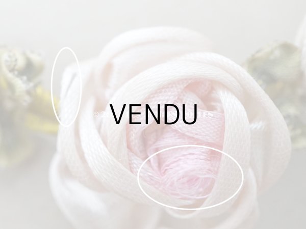 画像7: アンティーク シルク製 薔薇のロココモチーフ ドール用ティアラ (7)