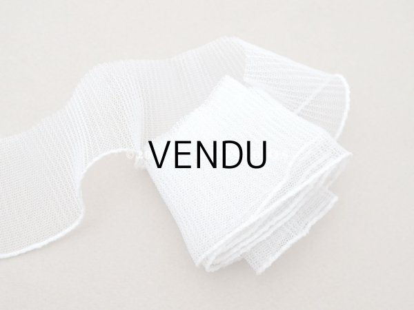 画像3: アンティーク チュールレースのプリーツリボン グレイッシュホワイト  1.65m 4cm幅   (3)