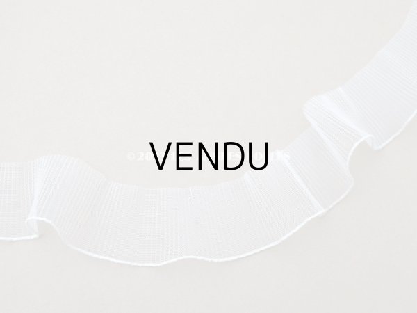 画像4: アンティーク チュールレースのプリーツリボン グレイッシュホワイト  1.65m 4cm幅   (4)