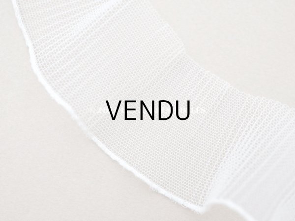 画像5: アンティーク チュールレースのプリーツリボン グレイッシュホワイト  1.65m 4cm幅   (5)