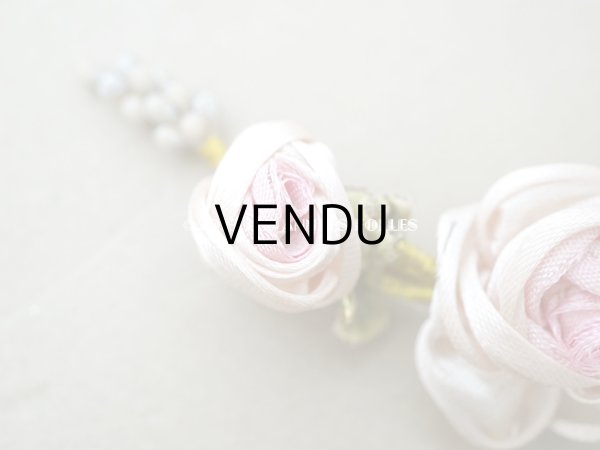 画像3: アンティーク シルク製 薔薇のロココモチーフ ドール用ティアラ (3)