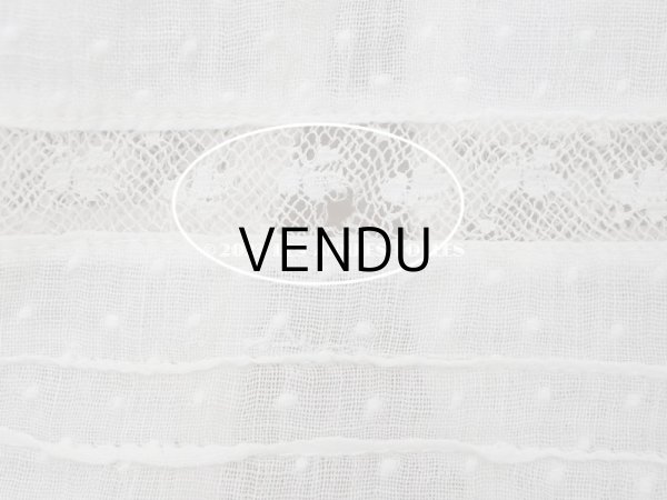 画像7: 1900年頃 アンティーク ドール用ドレス　下着付き　ドット刺繍のコットンファブリック (7)