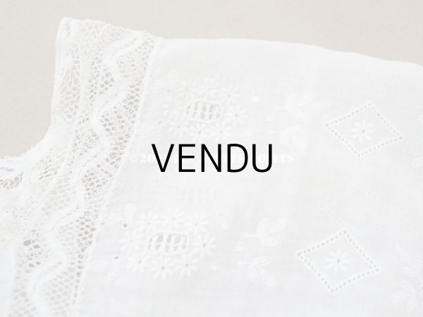 画像9: アンティーク ベビードレス ホワイトワーク&レース (9)