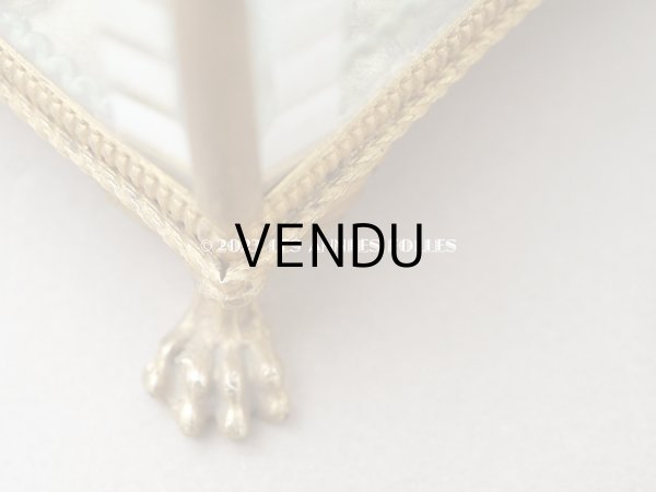 画像13: 19世紀 アンティーク クリスタルのジュエリーボックス カーキのシルク製クッション　 (13)