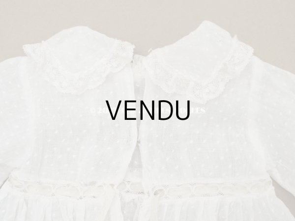 画像10: 1900年頃 アンティーク ドール用ドレス　下着付き　ドット刺繍のコットンファブリック (10)